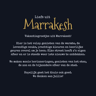 Vakantiekaart Noord Afrika Arabisch Marokko Marrakesh 3