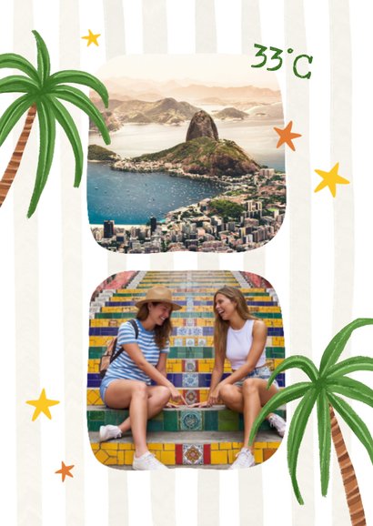Vakantiekaart palmbomen foto kleurrijk Zuid-Amerika Brazilië 2