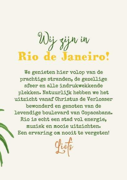 Vakantiekaart palmbomen foto kleurrijk Zuid-Amerika Brazilië 3