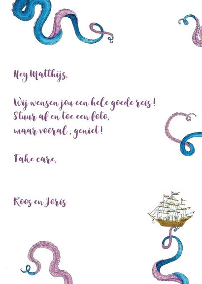 Vakantiekaart Tattood Octopus 3