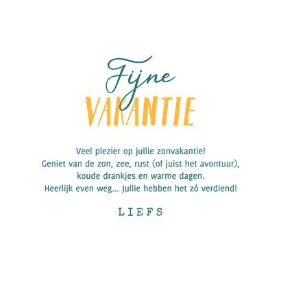 Vakantiekaart tropisch cocktails fijne vakantie geniet ervan 3