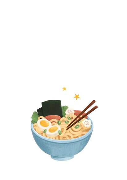 Vakantiekaart veel plezier Azië pho noodles grappig 2