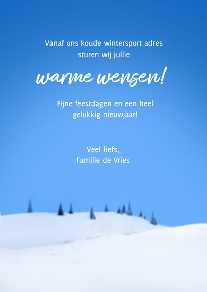 Vakantiekaart wintersport Loeki in de sneeuw 3