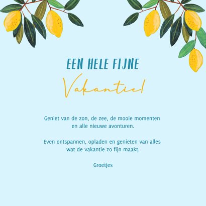 Vakantiekaart zonnige kust met strand en mediterrane sfeer 3