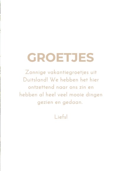 Vakantiekaartje groetjes uit Duitsland met mooie foto straat 3
