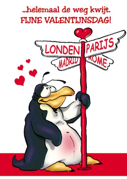 Valentijn pinguin met groot hart 3