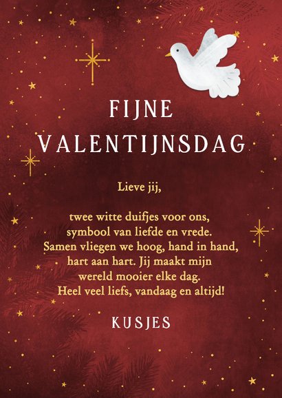 Valentijnsdag 2 witte tortelduifjes met eigen foto in hart 3