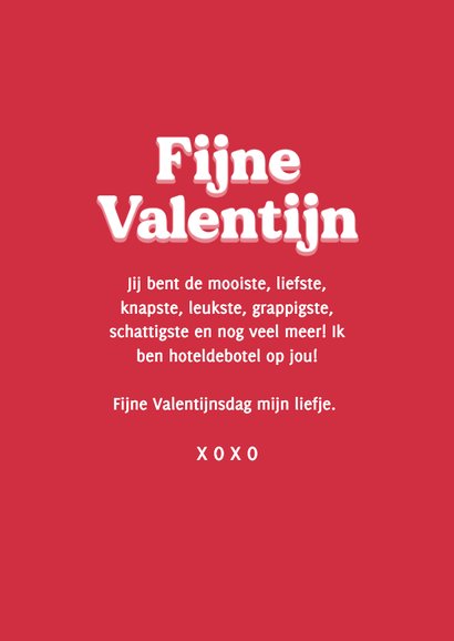 Valentijnsdag rood fotokaartje met hartjes fijne valentijn 3