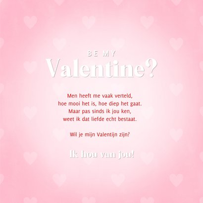 Valentijnskaart 'be my Valentine?' smekende emoji en hartjes 3