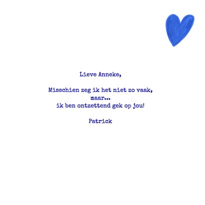 Valentijnskaart blauw jij bent de allerliefste fotocollage 3