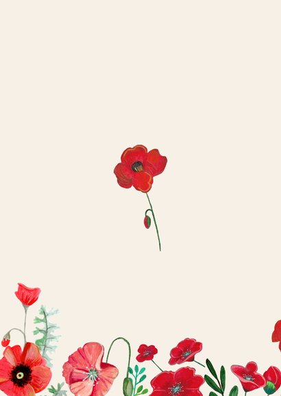 Valentijnskaart bloemen hart klaprozen  2