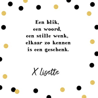 Valentijnskaart confetti goud zwart foto 3