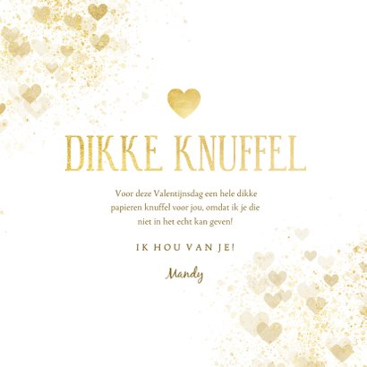 Valentijnskaart dikke knuffel gouden hart 3