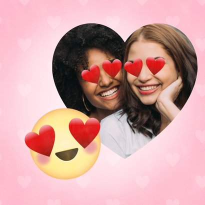 Valentijnskaart emoji hartjesogen 'verliefd op jou!' 2