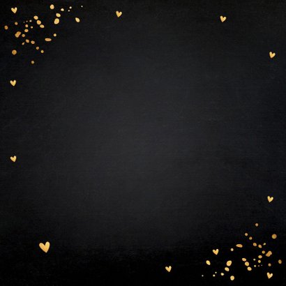 Valentijnskaart fotocollage donker gouden confetti 2