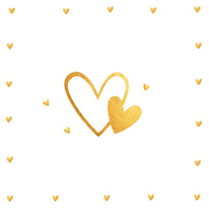 Valentijnskaart fotocollage hartjes goud 2