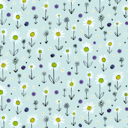 Valentijnskaart geschilderde bloemen 2