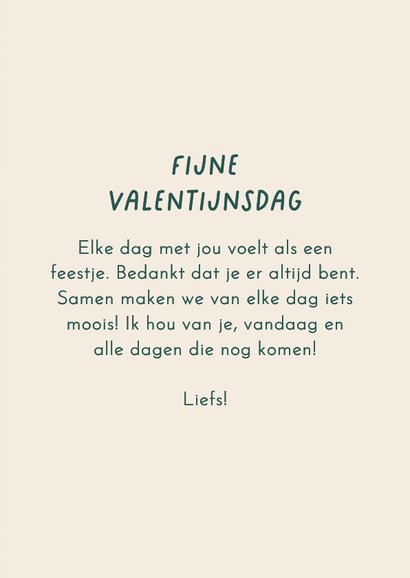 Valentijnskaart gestreept met foto ik hou van jou teal 3