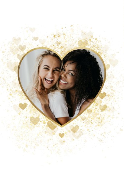 Valentijnskaart gouden hart dikke kus door de brievenbus 2