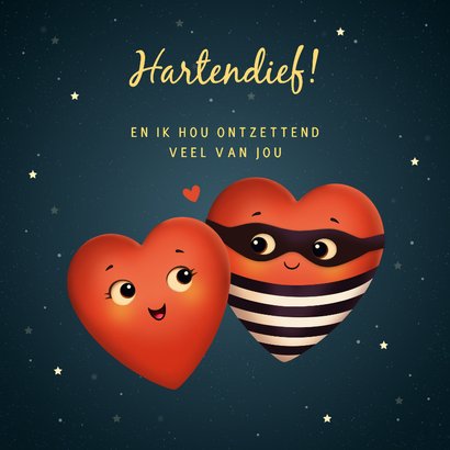 Valentijnskaart hartendief hartjes 3