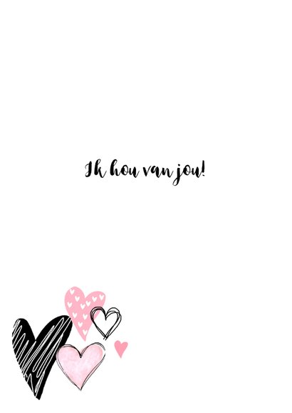 Valentijnskaart hartjes aquarel hip roze 2