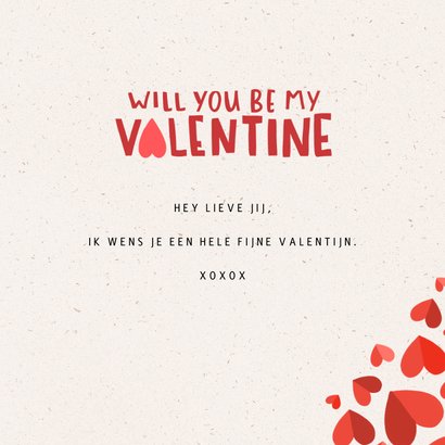 Valentijnskaart hartjes 'will you be my Valentine' 3