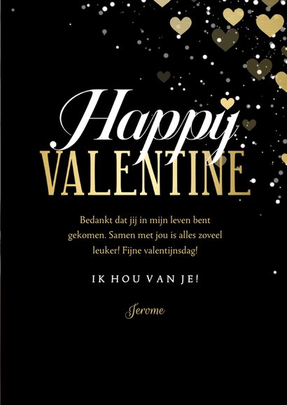 Valentijnskaart hartjeskader Happy Valentine 3