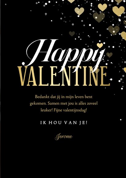 Valentijnskaart hartjeskader Happy Valentine  3