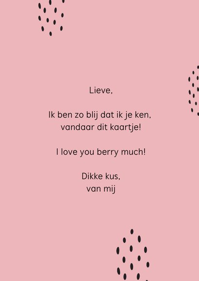Valentijnskaart humor grappig I love you berry much 3