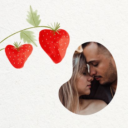 Valentijnskaart I love you berry much aardbeienplantje 2