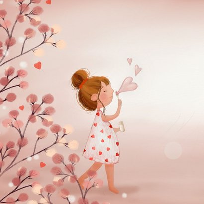 Valentijnskaart "ik blaas wat liefde naar je toe" 2