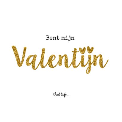 Valentijnskaart  jij... goud en glitter 3