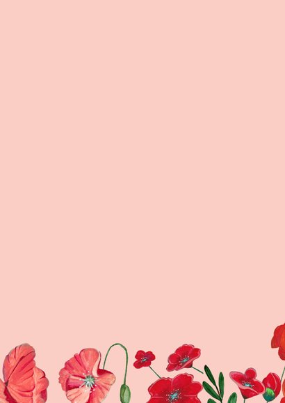 Valentijnskaart klaprozen en foto hart mama 2