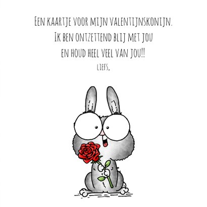 Valentijnskaart konijntje - Jij bent mijn Valentijn! 3