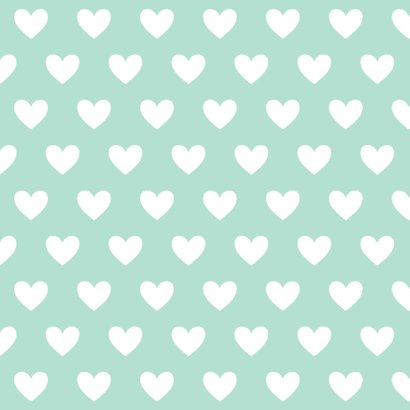 Valentijnskaart label hartjes mint 2