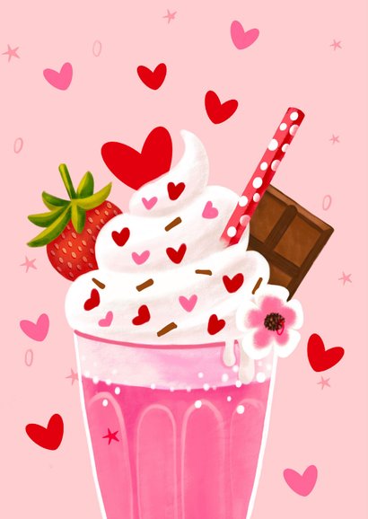 Valentijnskaart liefde valentijn sweet milkshake vriendschap 2