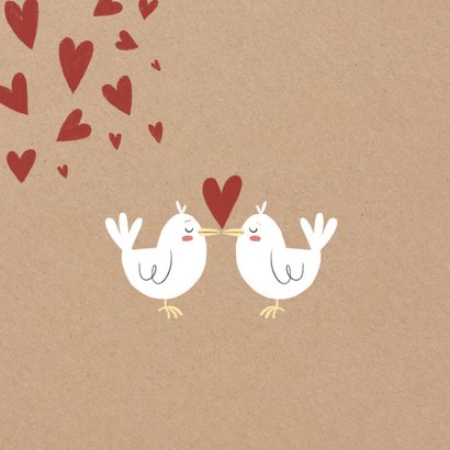 Valentijnskaart love birds hartjes 2