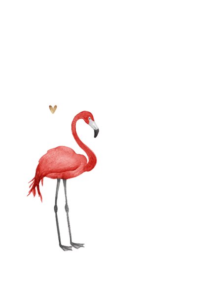 Valentijnskaart love you foto bloemenkrans flamingo 2