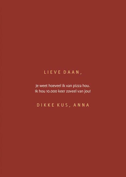 Valentijnskaart love you more than pizza met hartjes 3