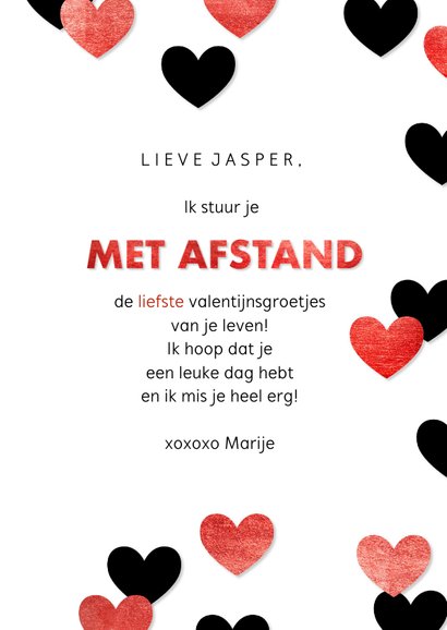 Valentijnskaart 'Met afstand' Corona 3