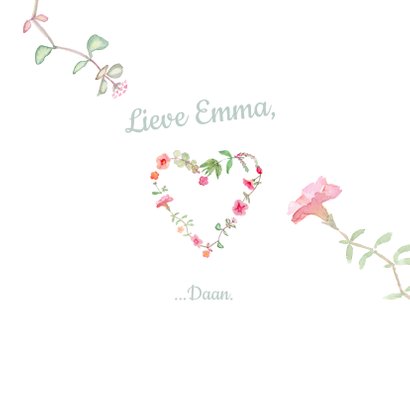 Valentijnskaart met bloemen hartje 3
