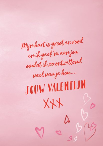 Valentijnskaart met blote man en rood hart 3