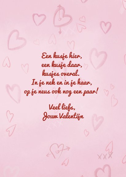 Valentijnskaart met hartjes en hinkstapsprong illustratie 3