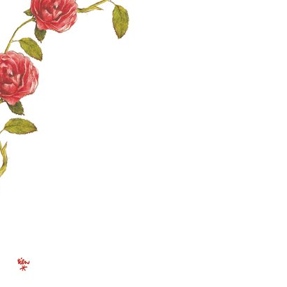 Valentijnskaart met Kabouters tussen de rozen  2