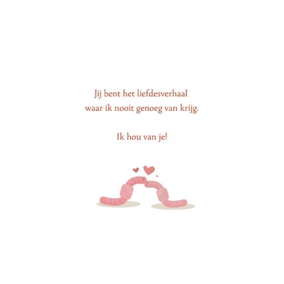Valentijnskaart met kussende wormpjes 3