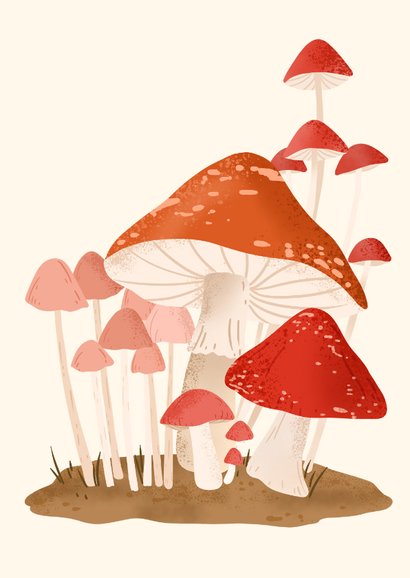 Valentijnskaart met paddenstoelen 2