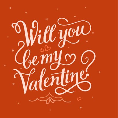 Valentijnskaart met sierlijke typografie 2