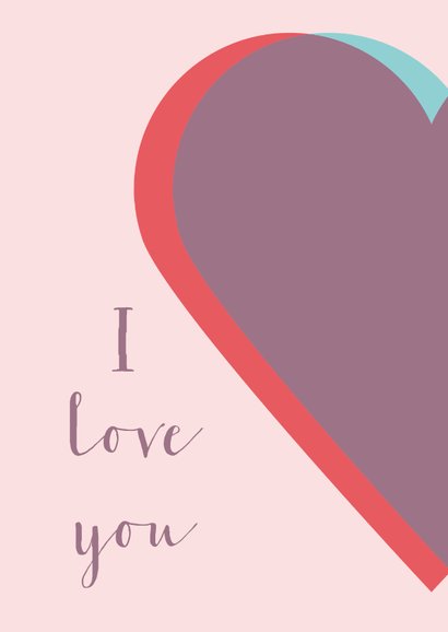 Valentijnskaart met twee harten 2