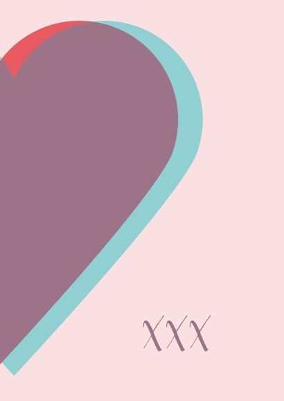 Valentijnskaart met twee harten 3