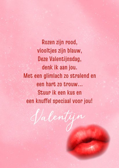 Valentijnskaart met Valentijns-kus 3